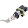 uxcell 22mm 2 Position Key Locking Push Button Switch with Keys Black NO
