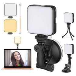 Video Conference Lighting Kit, Laptop Light Webcam Lighting with Suction Cup, Zoom Camera Light for Photography, Zoom Meeting, Remote Working, Streaming and Selfie, Vlogging (Dimmable & Rechargeable)