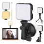 Video Conference Lighting Kit, Laptop Light Webcam Lighting with Suction Cup, Zoom Camera Light for Photography, Zoom Meeting, Remote Working, Streaming and Selfie, Vlogging (Dimmable & Rechargeable)