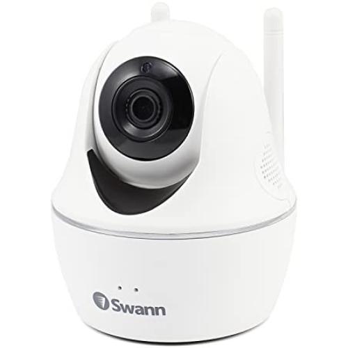 Swann Smart Home Security WiFi Camera, 1080p Wireless Indoor Surveillance, 2 Way Audio, Infrared Night Vision, Motion Sensor + Siren | Baby Monitor, Nanny, and Dog Cam with Phone App