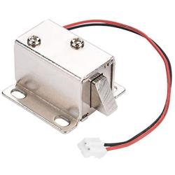 Electromagnetic Lock Cylinder, DC12V 0.4A Open Frame Type Upward Solenoid Electric Cabinet Drawer Lock, 1.10 x1.10x 0.78inch