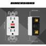 2 Pack - ELECTECK 15A/125V Tamper Resistant GFCI Outlet, Decor Receptacle with LED Indicator, Decorator Wall Plate and Screws Included, Red Button for Reset and Black for Test, ETL Certified, White