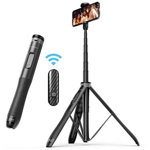 ATUMTEK 51'' Selfie Stick Tripod, All in One Extendable Phone Tripod Stand with Bluetooth Remote 360° Rotation for iPhone and Android Phone Selfies, Video Recording, Vlogging, Live Streaming - Black