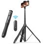 ATUMTEK 51'' Selfie Stick Tripod, All in One Extendable Phone Tripod Stand with Bluetooth Remote 360° Rotation for iPhone and Android Phone Selfies, Video Recording, Vlogging, Live Streaming - Black