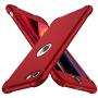 ORETECH Designed for iPhone SE 2020 Case with[2 x Tempered Glass Screen Protector] 360° Full Body Protection Cover Hard PC Soft Rubber Silicone for iPhone SE 2nd Generation (2020)-4.7- Red