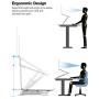 Laptop Stand for Desk, Height Adjustable up to 20'' Sit to Stand Ergonomic Computer Stand, Laptop Riser Laptop Holder, Tall Laptop Stand for MacBook, Laptops 10-17'', Silver