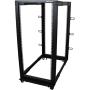 StarTech.com 25U Open Frame Server Rack - 4 Post Adjustable Depth (22'' to 40'') Network Equipment Rack w/ Casters/ Levelers/ Cable Management (4POSTRACK25U), Black