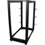 StarTech.com 25U Open Frame Server Rack - 4 Post Adjustable Depth (22'' to 40'') Network Equipment Rack w/ Casters/ Levelers/ Cable Management (4POSTRACK25U), Black
