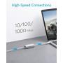 Anker USB C to Ethernet Adapter, USB C to Gigabit Ethernet Adapter, Aluminum Portable USB C Adapter, for MacBook Pro, MacBook Air 2018 and Later, iPad Pro 2018 and Later, XPS, and More