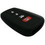Coolbestda Rubber Smart 4buttons Key Fob Full Cover Remote Case Keyless Protector Jacket for 2018 Toyota Camry C-HR Prius HYQ14FBC Black
