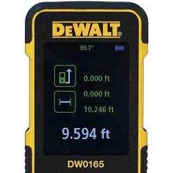 DEWALT Digital Electronic Bright LED Laser Distance Tape Measurer Device | 165-Feet ft For Maximum Coverage | Single-distance Measurement/ Continuous Measurement/ Area