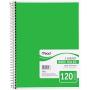Mead Spiral Notebook, 3 Subject, Wide Ruled Paper, 120 Sheets, 10-1/2 x 7-1/2 inches, Color Selected For You (05746)