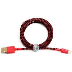 Tera Grand APL-WI114-RDBK 7X Durability Strain Relief, Nylon Braid, 4 Ft Lightning Cable, Red