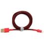 Tera Grand APL-WI114-RDBK 7X Durability Strain Relief, Nylon Braid, 4 Ft Lightning Cable, Red