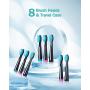 Initio Sonic Electric Toothbrush, 5 Modes with Smart Timer, 8 Brush Heads & Travel Case Included, Rechargeable Toothbrush, Oral Care Whitening Toothbrush