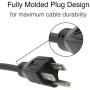 C2G Replacement Power Cable For Computers, TVs, Monitors, & More - 10 Black Universal Cord Works With Any 3 Pin AC Power Connection - 18 Gauge Wire (03134)