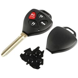 Key Fob Keyless Entry Remote Shell Case & Pad fits Toyota 2008-2013 Avalon / 2007-2011 Camry / 2008-2013 Corolla / 2009-2014 Venza (HYQ12BBY, GQ4-29T)