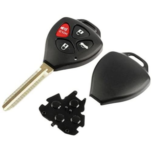 Key Fob Keyless Entry Remote Shell Case & Pad fits Toyota 2008-2013 Avalon / 2007-2011 Camry / 2008-2013 Corolla / 2009-2014 Venza (HYQ12BBY, GQ4-29T)
