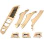 Window Switch Panel & Inner Door Panel Handle Pull Trim Cover Set for 2010-2016 BMW 5 Series 520 523 525 528 530 535 F10 F11 F18 Beige Replaces 51417225875