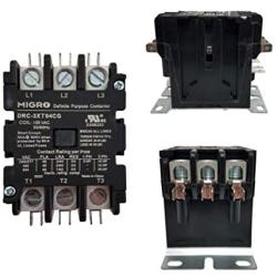 Migro 3 Pole, 40 Amps, 110/120 VAC Coil Heavy Duty AC Contactor Replaces Virtually All Residential 3 Pole Models