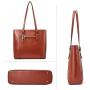 BOSTANTEN Women Briefcase Leather Laptop Tote Handbags 15.6 inch Computer Shoulder Bags Brown