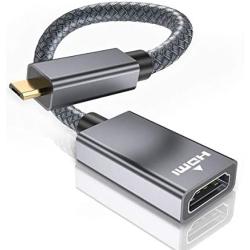 Micro HDMI Male to HDMI Female Cable Adapter,4K/60Hz 0.67 FT High Speed Standard HDMI 2.0 Connector for Raspberry Pi 4,GoPro Black Hero 7 6 5 4,Sony Camera A6000 A6300,Nikon B500
