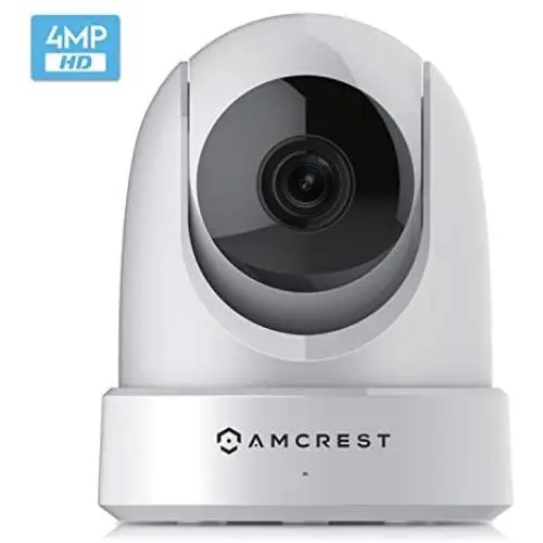 Amcrest 4MP UltraHD Indoor WiFi Camera, Security IP Camera with Pan/Tilt, Two-Way Audio, Night Vision, Remote Viewing, Dual-Band 5ghz/2.4ghz, 4-Megapixel @~20FPS, Wide 120° FOV, IP4M-1051W (White)