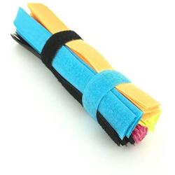 PASOW 50pcs Colourful Reusable Fastening Wire Cable Ties Organizer Cord Cable Tie Rope Holder for Laptop PC TV 7 Inch (Multi-Colour)