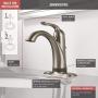 Delta Faucet Lahara Single Hole Bathroom Faucet Brushed Nickel, Touchless Bathroom Faucet, Diamond Seal Technology, Drain Assembly, Stainless 538T-SS-DST, 5.50 x 2.44 x 5.50 inches