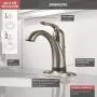 Delta Faucet Lahara Single Hole Bathroom Faucet Brushed Nickel, Touchless Bathroom Faucet, Diamond Seal Technology, Drain Assembly, Stainless 538T-SS-DST, 5.50 x 2.44 x 5.50 inches