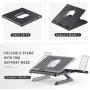 Laptop Stand Ergonomic, Jelly Comb Multi-Angle Adjustable Laptop Riser with Built-in Foldable Legs and Phone Holder, Ventilated Notebook Stand Tray for MacBook, Desktop Computer, Tablet (Black)