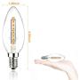 CP3 E12 LED Candelabra Light Bulb 40W Equivalent, Non-Dimmable 4W 400LM Candle Light Bulb 360 Degree lighting Chandelier Light Bulbs with Decorative Candle Base, Clear Glass, 2700K Warm White, 12 Pack