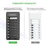 POWEROWL 8 Bay AA AAA Battery Charger, USB High-Speed Charging, Independent Slot, for Ni-MH Ni-CD Rechargeable Batteries, No Adapter