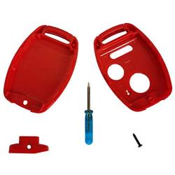 This 3 Buttons Replacement for Key Fob Keyless Entry Remote Shell Case with Screwdriver Fit for Honda Accord Crosstour/Civic/CR-V/CR-Z/Fit/Odyssey (2+1 Buttons, red)