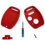 This 3 Buttons Replacement for Key Fob Keyless Entry Remote Shell Case with Screwdriver Fit for Honda Accord Crosstour/Civic/CR-V/CR-Z/Fit/Odyssey (2+1 Buttons, red)