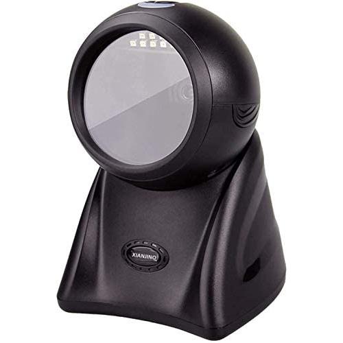 XIANJINO 2D Desktop Omni-Directional Barcode Scanner USB Wired Handfree bar Codes Imager for Mobile Payment Computer Screen Scan Support Windows Mac and Linux PC POS XJ3101 (Desktop 2D)