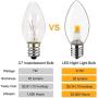 6 Pack-C7 Night Light Bulbs,C7 LED Replacement Light Bulb for Christmas String Light, 0.6 Watt Equivalent to 7 Watt, Warm White 2700K, E12 Candelabra Base (C7-6 Pack)