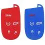 Auovo Smart Key Fob Cover Case Accessories for Chrysler 300 Grand Cherokee Renegade Compass for Dodge Charger Challenger Journey Durango 5 Buttons Keyless Entry Remote(Silicone, 2pcs)