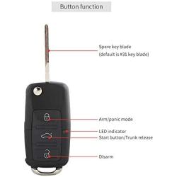 EASYGUARD EC002-V PKE Car Alarm System Remote Starter Push Button Password keypad Keyless Go System Hopping Code