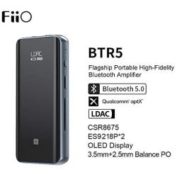 FiiO BTR5-384K/32Bit Native DSD256 Hi-Res CSR8675 Bluetooth5.0 Receiver/USB DAC/DSD Headphone Amp with LDAC, aptX HD, (3.5mm Unbalanced&2.5mm Balanced Output, Titanium)