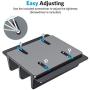 [Updated Dock Version] Vertical Laptop Stand, OMOTON Double Desktop Stand Holder with Adjustable Dock (Up to 17.3 inch), Fits All MacBook/Surface/Samsung/HP/Dell/Chrome Book (Black)