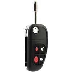 Car Key Fob Keyless Entry Remote Flip fits 2001 2002 2003 2004 2005 2006 2007 2008 Jaguar S-Type, X-Type, XJ8 (NHVWB1U241)