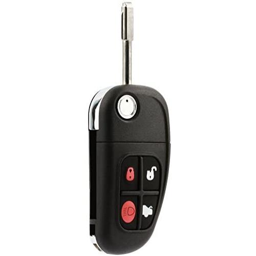 Car Key Fob Keyless Entry Remote Flip fits 2001 2002 2003 2004 2005 2006 2007 2008 Jaguar S-Type, X-Type, XJ8 (NHVWB1U241)