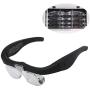 HEALLILY Head Magnifier Glasses LED Magnifying Visor with Light for Reading Jewelers Crafts Watch Electronic Repair