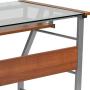 Flash Furniture Glass Computer Desk with Pull-Out Keyboard Tray and Bowed Front Frame