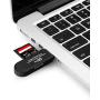 Micro USB OTG to USB 2.0 Adapter, SD/Micro SD Card Reader with Standard USB Male & Micro USB Male Connector for Smartphones/Tablets with OTG Function