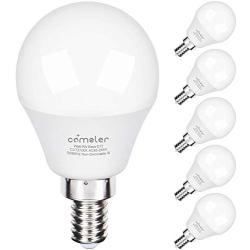 Comzler A15 LED Bulbs 60W Equivalent, Warm White 2700K, E12 Candelabra Base LED Globe Bulb for Ceiling Fan, No Dimmable，6 Pack