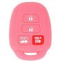 EXUNTECH 2Pcs Rubber Silicone Key Fob Cover Remote Keyless Protector Bag Holder for Toyota Camry Avalon Corolla RAV4 Highlander Venza HYQ12BDM, Black Pink