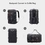 WITZMAN Travel Backpack for Men Women Canvas Backpack Carry on Luggage Rucksack Convertible Duffel Bag Large (A568 Black)