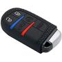 A.M.E. 2PCS Key Fob Cover for Jeep Dodge Grand Cherokee Challenger Charger Dart Durango Journey Chrysler case Protector Sleeve (Push Button Start Models) (Black 2PCS)